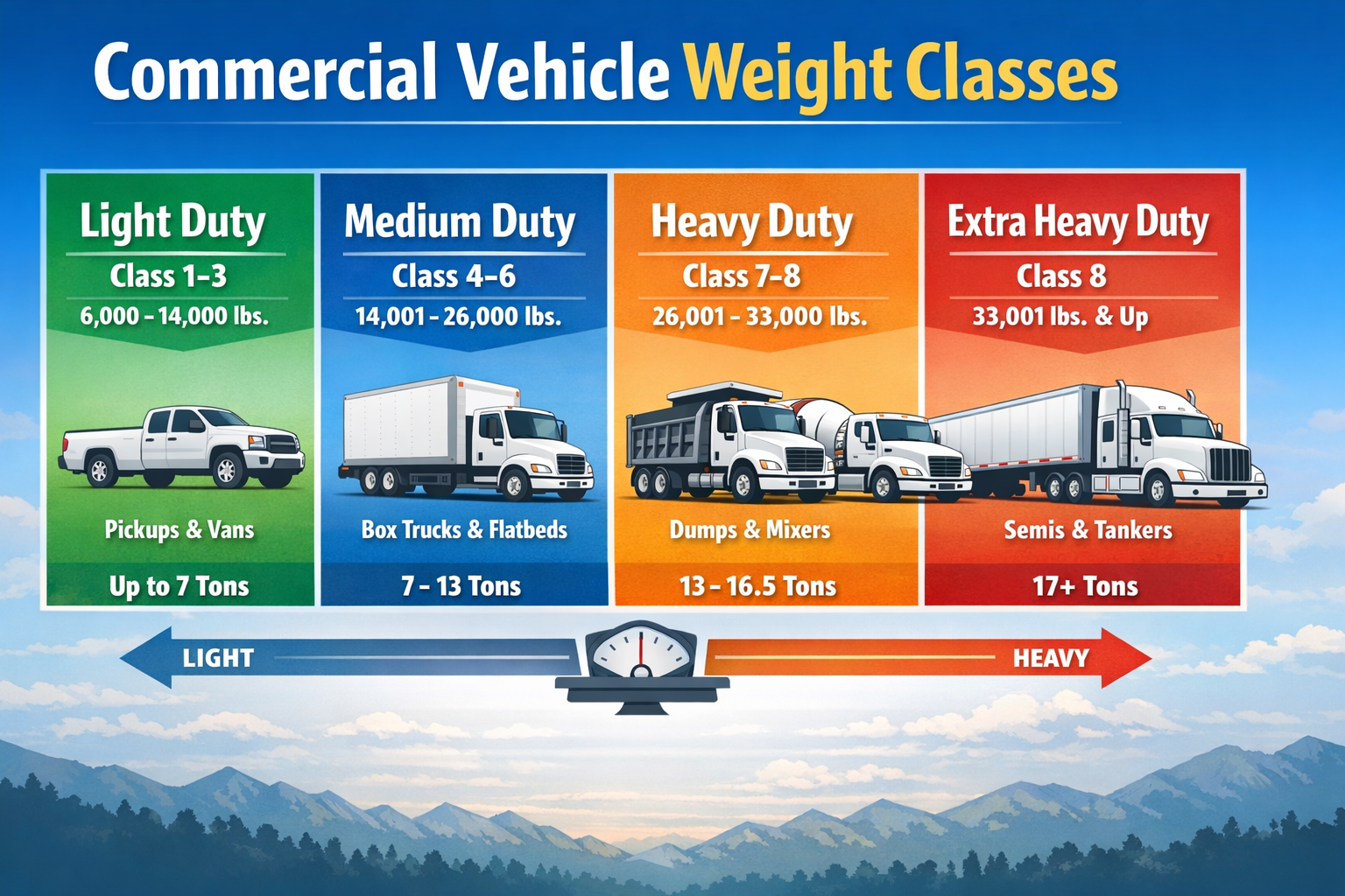 Commercial vehicle weight classes and examples
